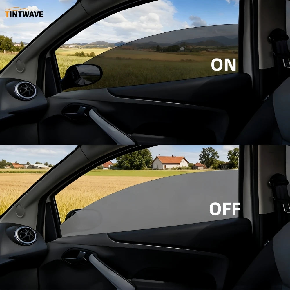 TINTWAVE 12V Electric Window Tint for Car PDLC Smart Film Privacy Glass with Remote Control Auto Dimming