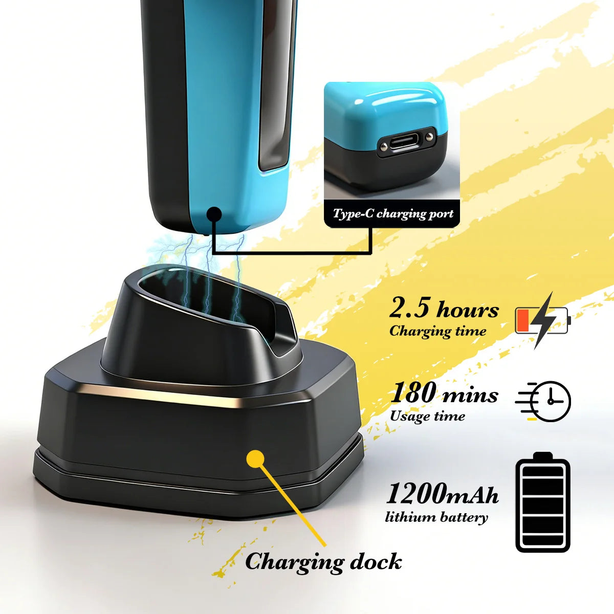 2pcs BRDCLIP Professional 7500RPM Barber Hair Clipper Set DLC Blade Multiple Guide Combs Charger 2-Speed Hair Trimmer Salon Use