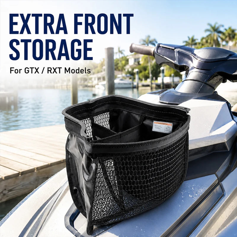 Sea-Doo 295100835 Front Storage Bin Organizer OEM Replacement Bag for RXT RXT-X GTX Wake Pro Fish Pro – Breathable Mesh Storage