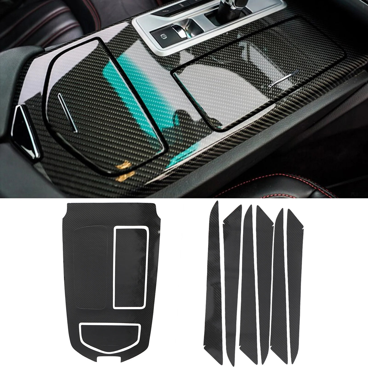 Gear Shift Door Panel Decoration for Maserati Levante 2016-2019 Ghibli 2014-2017 5D Glossy Stickers Car Interior Accessories