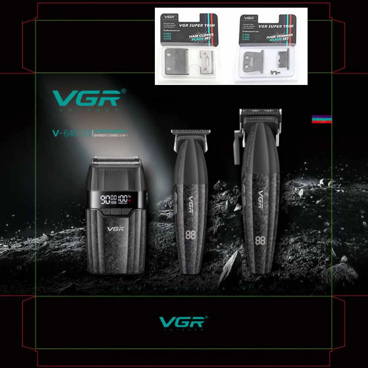 VGR Hair Trimmer Professional Clippers Cordless Hair Clipper Electric Clippers 9000 RPM Adjustable Hair Trimmer for Men V-640 s3