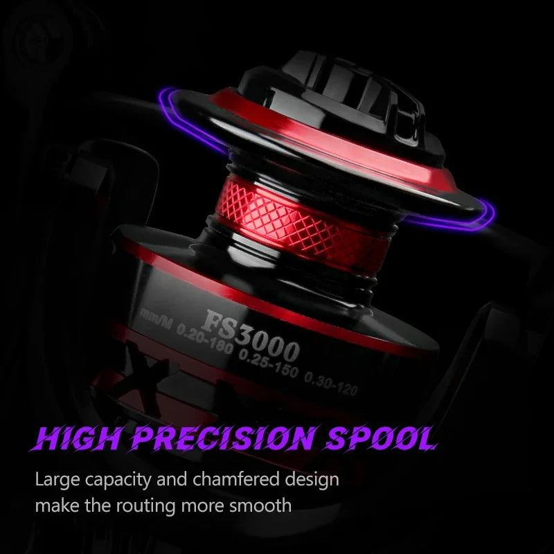 DEUKIO Spinning Fishing Reel 2000-7000 Metal Spool 12KG Max Drag CNC Handle Long Casting Freshwater Saltwater Lure Reel