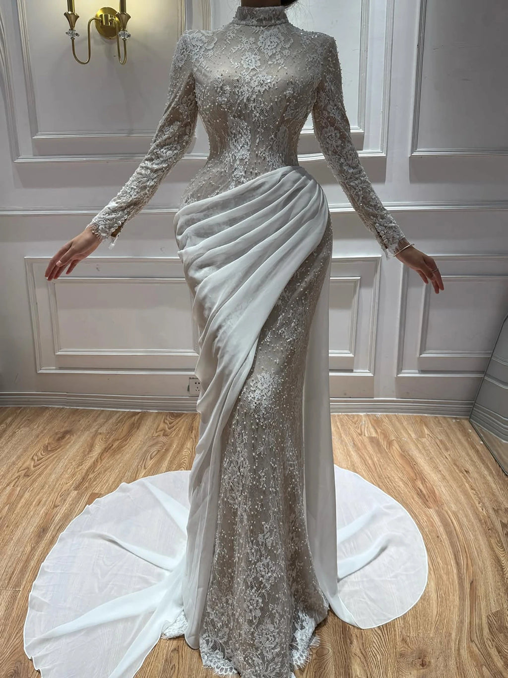 2026 Prom Dress Elegant Vintage Sweet Lilac Mermaid Lace Chiffon Customized Formal Occasion Prom Dress Evening Party Gowns