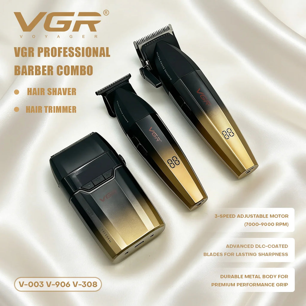 VGR Hair Trimmer Professional Shaver Cordless Hair Cutting Machine Clipper Adjustable Barber Trimmer for Men V-003 V-906 V-308