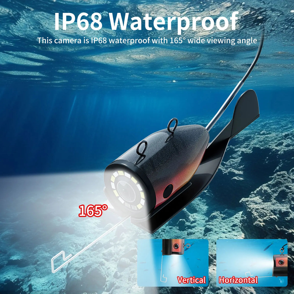 Fish Finder LCD 4.3 Inch Display Underwater Fishing Camera with 8500mAH 10 Hours Endurance Night Vision 15/20/30m for Ice/Sea