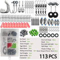 170-410pcs Professional Fishing Kit with Tackle Box, Hooks Sinkers Swivels for Bass Trout Saltwater Fishing Complete Lure Set