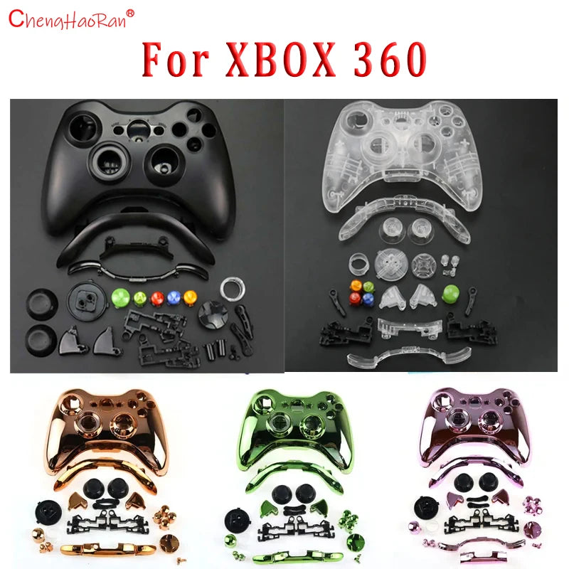 1Set For XBOX 360 Wireless Controller Full Case Gamepad Housing Shell Cover with Buttons Kits Analog Stick Bumper Accessories