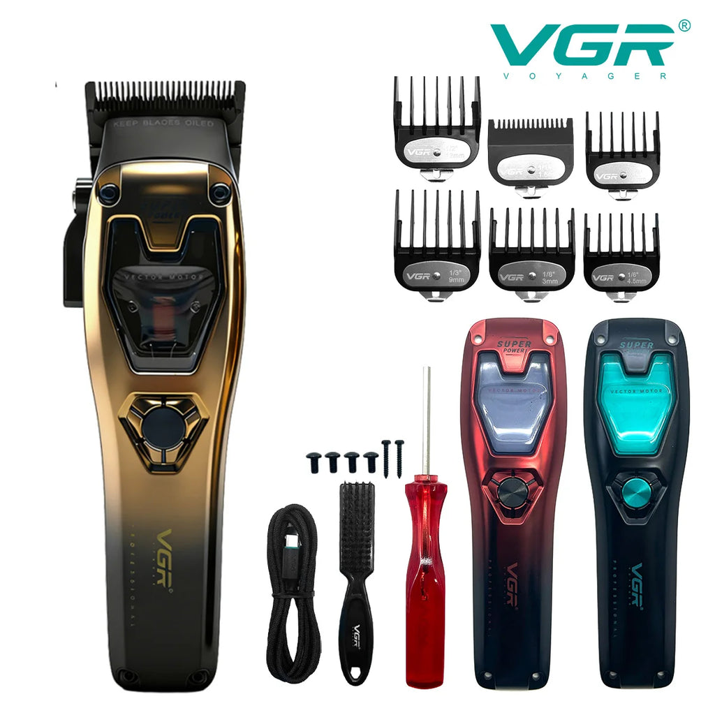 VGR Hair Clippers Professional Hair Trimmer Barber Clippers 11000 RPM Hair Cutting Machine Vector Motor Trimmer for Men V-668