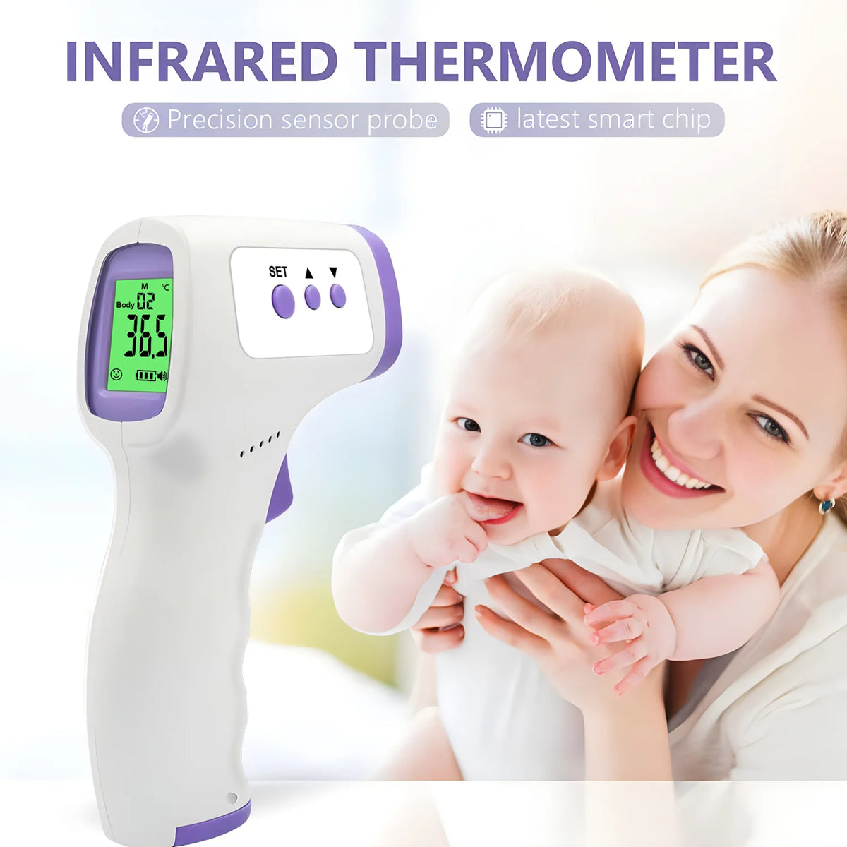 Digital Infrared Non-Contact Fever Thermometers Or Medical Portable Finger Pulse Oximeter Blood Oxygen