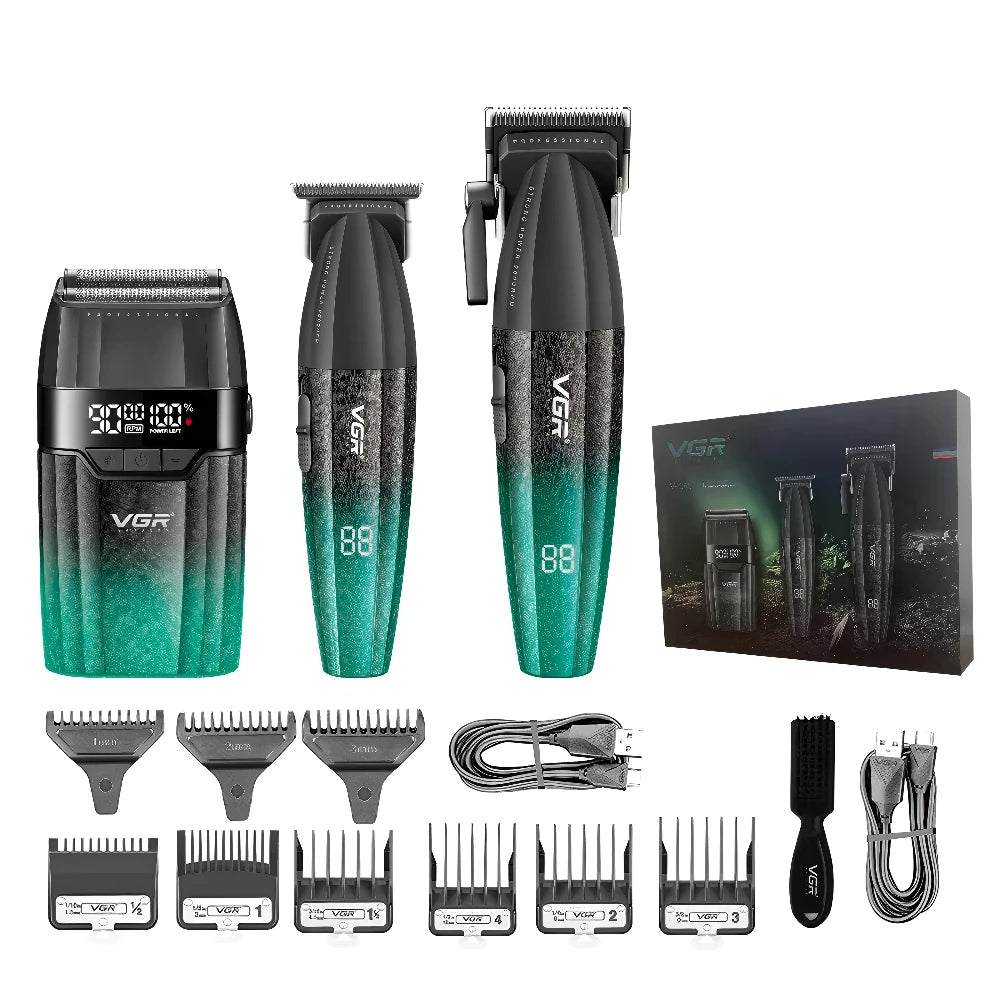 VGR Hair Trimmer Professional Hair Cutting Machine 9000 RPM Barber Shaver Cordless Hair Clipper LED Trimmer for Men V-640 S3