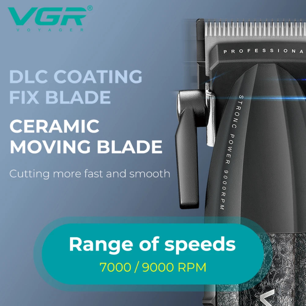 VGR Hair Trimmers Professional Clippers 9000 RPM Hair Clipper Electric Haircut Machine Rechargeable Hair Trimmer for Men V-640