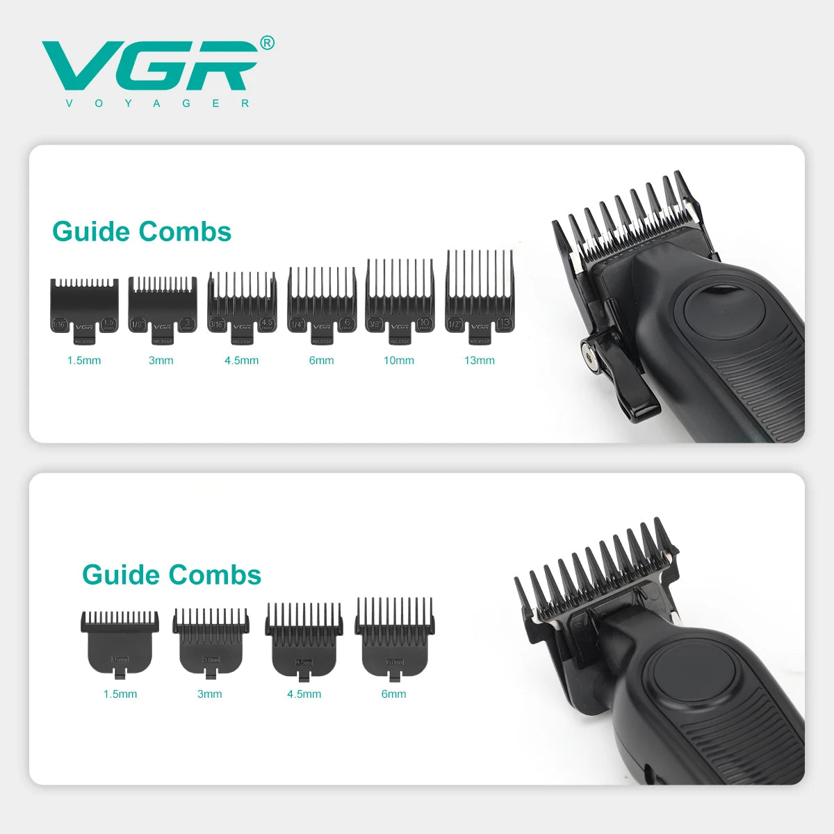 VGR Hair Trimmer Professional Clipper Cordless Barber Combo Electric Shaver Haircut Machine Cordless Trimmer for Men V-196 S3