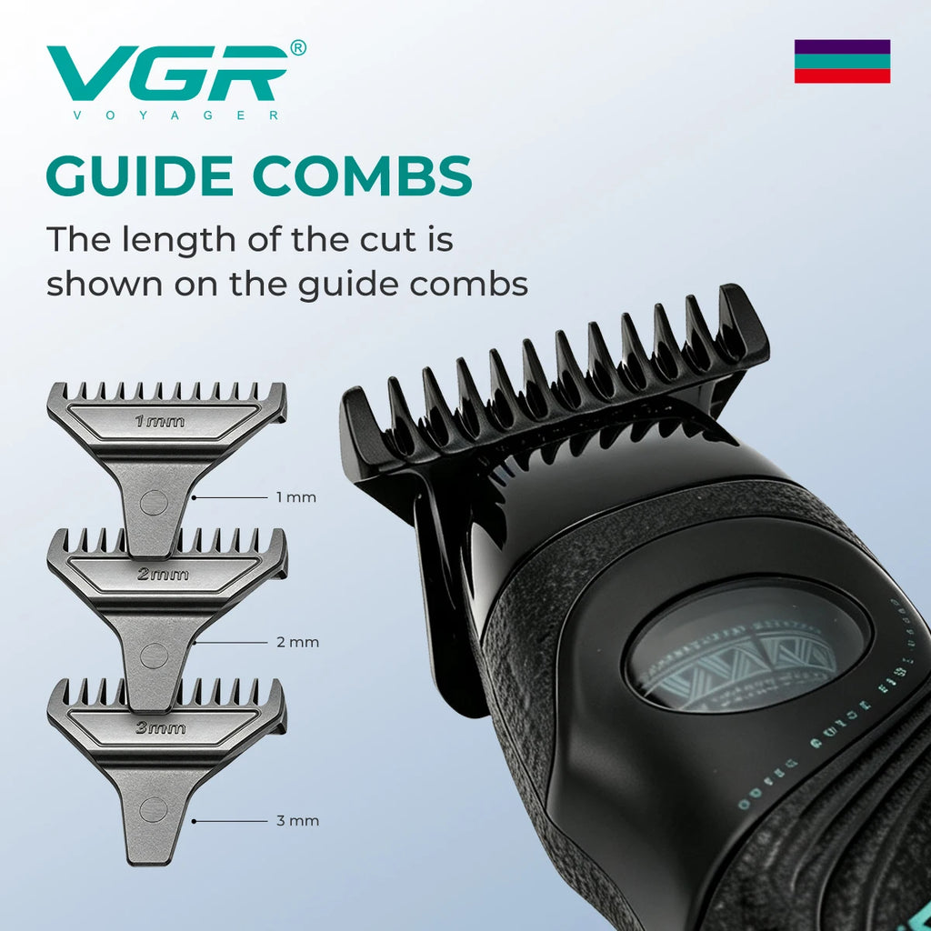 VGR Hair Clippers Adjustable Hair Trimmer Electric Haircut Machine External Rotor 9000 RPM Barber Combo Clipper for Men V-857