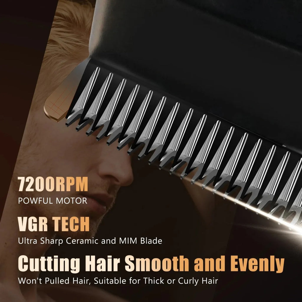 VGR Hair Trimmer Professional Barber Clippers External Rotor Motor Hair Clipper Cordless Charging Base Trimmer for Man V-880 S2