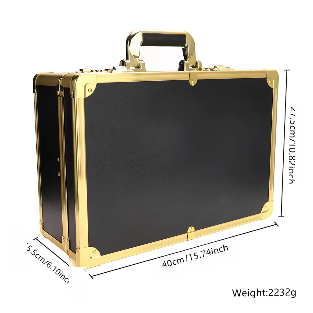 Storage Box Password Lock Aluminum Portable Suitcase Professional Hairdressing Large Capacity Salon Tool Carrying Box
