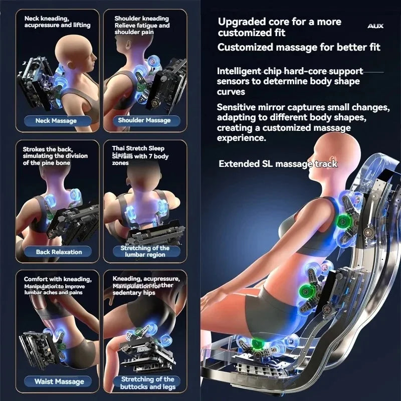 6D AUTO Massage Chair Full Body Massage Zero Gravity Relaxation Recliner with SL-Track Bluetooth Speaker and Heating Function