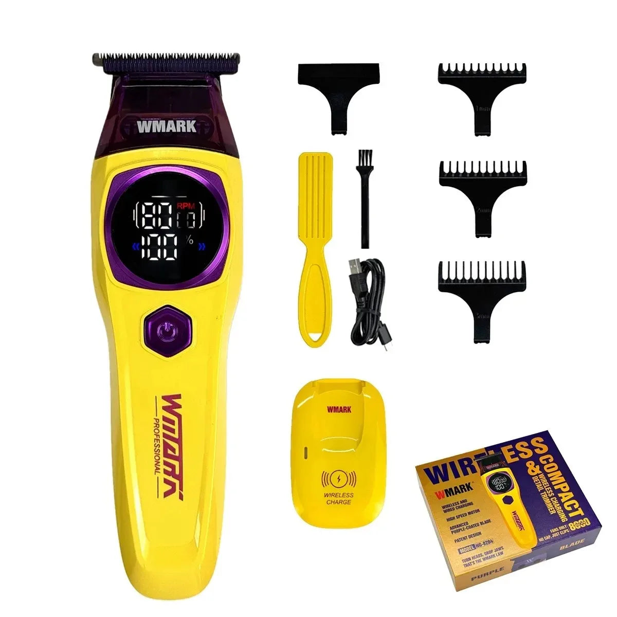 WMARK Clipper Professional Hair Clippers DLC BLDC 9000RPM Motor Hair Trimmer Wireless Charging Clipper for Men NG-8004 NG-8204