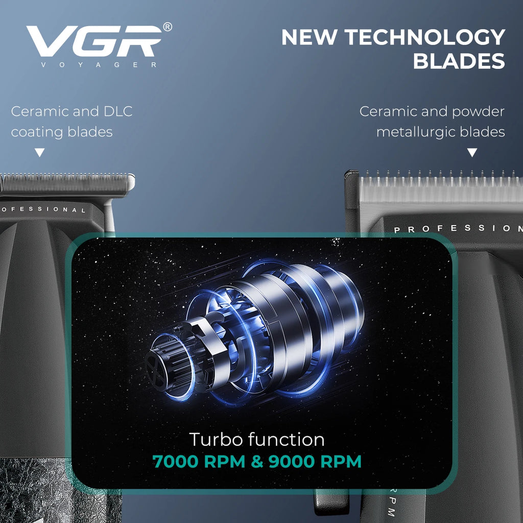 VGR Hair Trimmer Professional Clippers Cordless Hair Clipper Electric Clippers 9000 RPM Adjustable Hair Trimmer for Men V-640 s3
