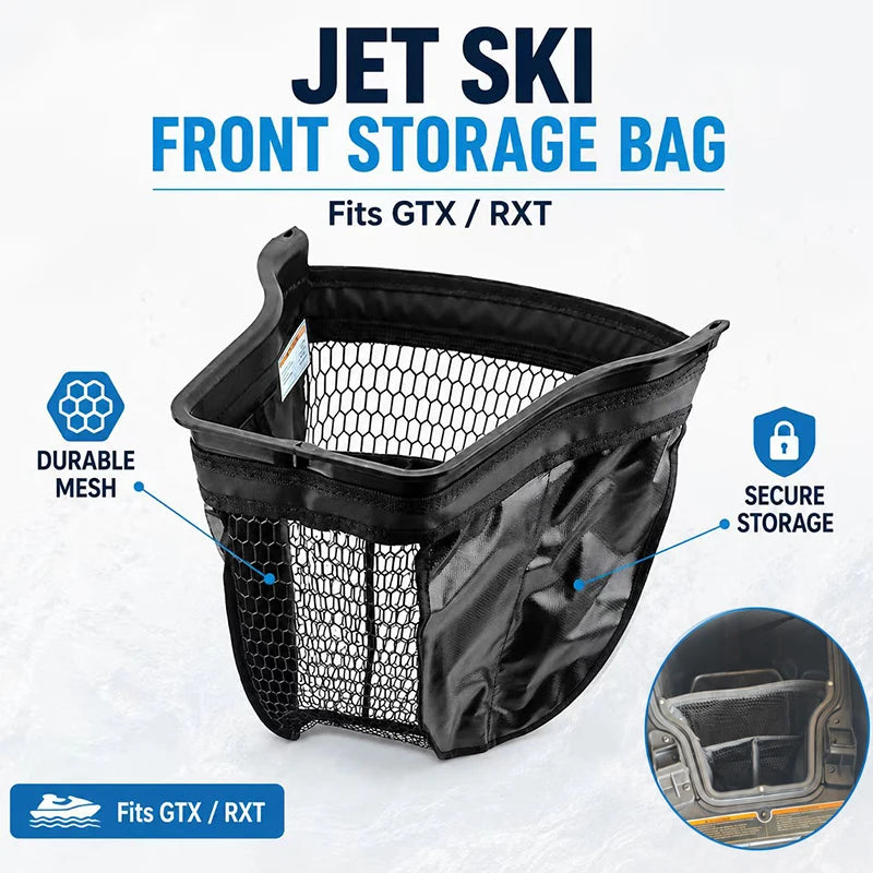 Sea-Doo 295100835 Front Storage Bin Organizer OEM Replacement Bag for RXT RXT-X GTX Wake Pro Fish Pro – Breathable Mesh Storage