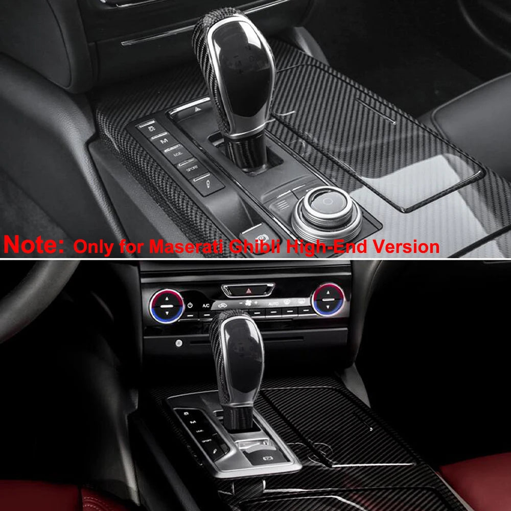 Gear Shift Door Panel Decoration for Maserati Levante 2016-2019 Ghibli 2014-2017 5D Glossy Stickers Car Interior Accessories