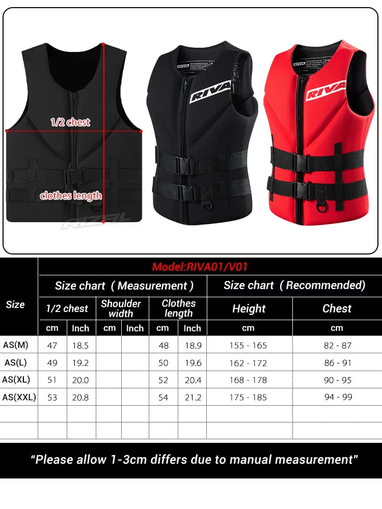 Life Vest Adults Surf Vest Kayak Wakeboard Motorboats Raft Rescue Boat Ski Water Sports Swimming Drifting Rescue Life Jacket