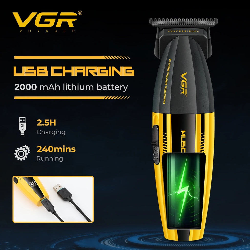 VGR Hair Trimmer Adjustable Hair Clippers Cordless Haircut Machine Barber Combo Digital Display Trimmer for Men V-285C V-285T