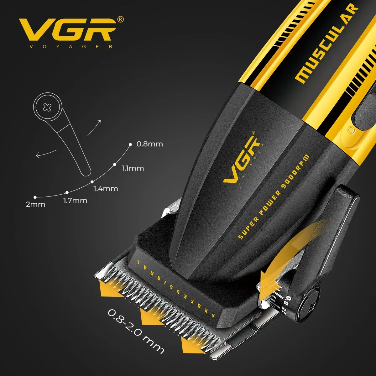 VGR Professional Hair Clippers 9000 RPM Hair care appliance Adjustable 4 IN 1 DLC Blade Luxury Clipper for Men V-285 V-285 S4