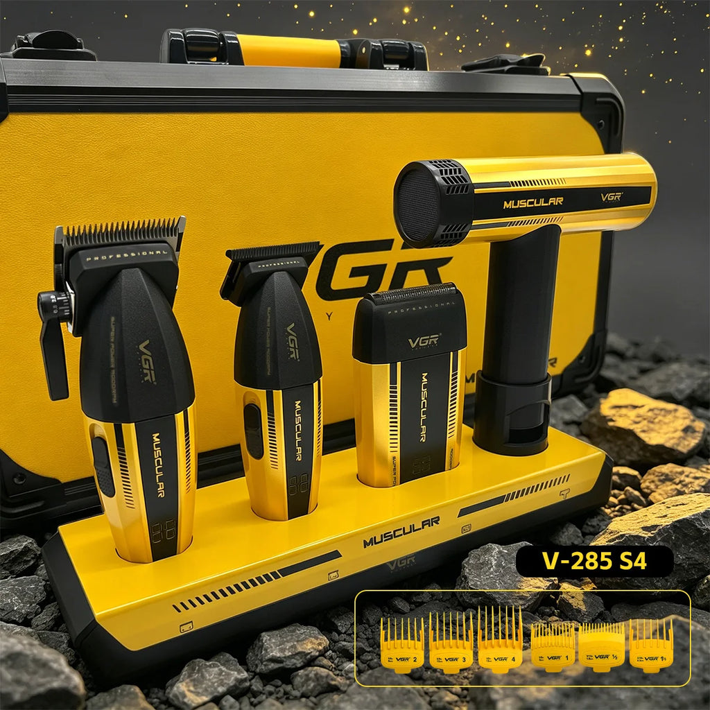 VGR Professional Hair Clippers 9000 RPM Hair care appliance Adjustable 4 IN 1 DLC Blade Luxury Clipper for Men V-285 V-285 S4