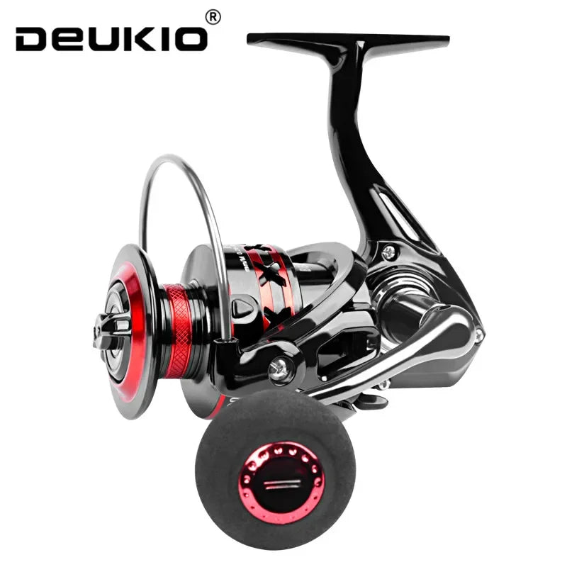 DEUKIO Spinning Fishing Reel 2000-7000 Metal Spool 12KG Max Drag CNC Handle Long Casting Freshwater Saltwater Lure Reel