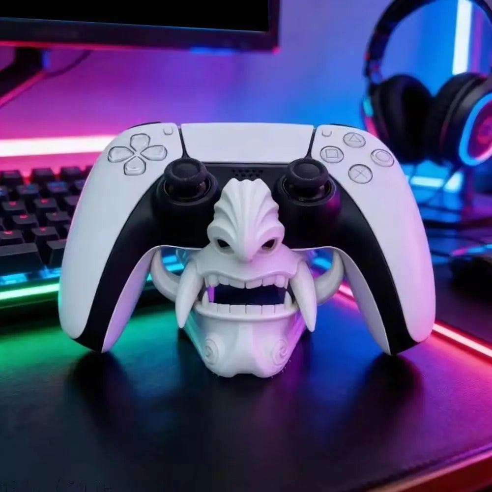 3D Printing Game Controller Base For PS5 Samurai Ghost Mask Handle Bracket Desktop Display Stand Game Console ComputerDecoration