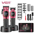 VGR high-end hair trimmer two-piece set metal body 9000 RPM hair clipper alloy blade head oil head carving push shear V-886 S2