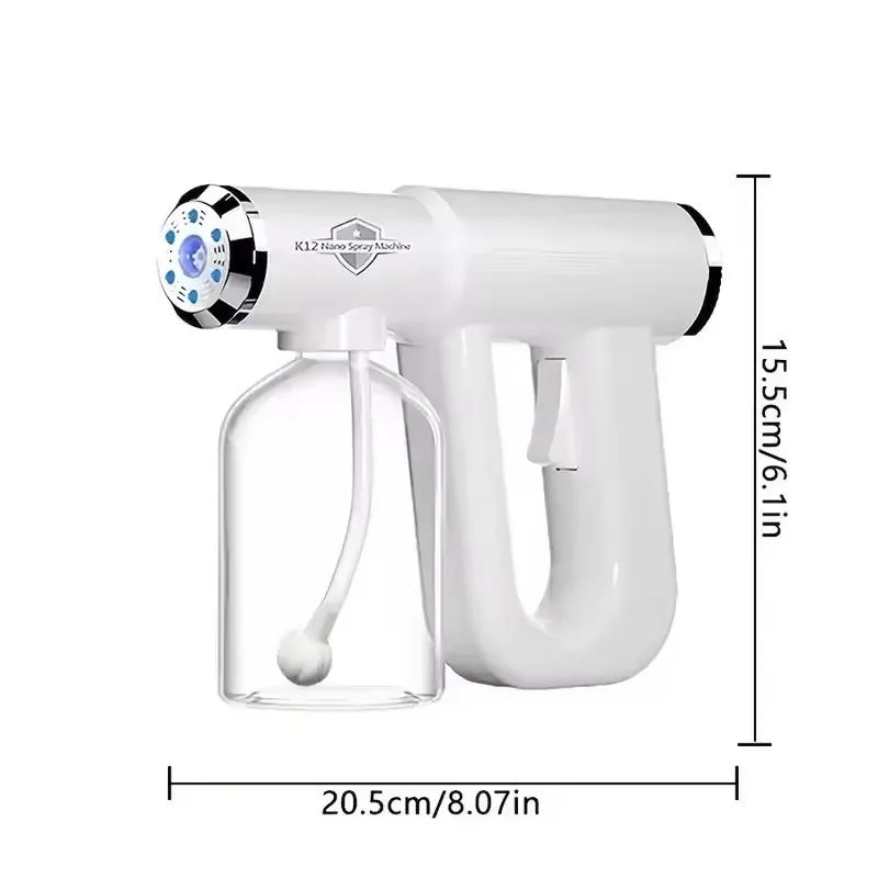 Blue Light Nano Hairspray 300ML USB Rechargeable Barber Sprayer Bottle Wireless Steam Gun for Grooming & Styling Tools