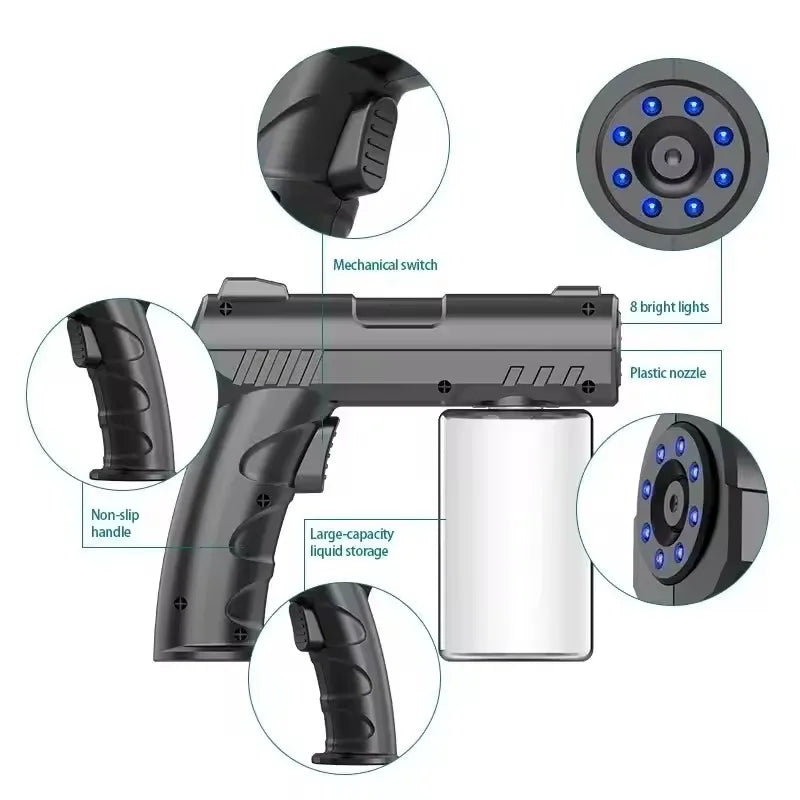 Blue Light Nano Hairspray 300ML USB Rechargeable Barber Sprayer Bottle Wireless Steam Gun for Grooming & Styling Tools