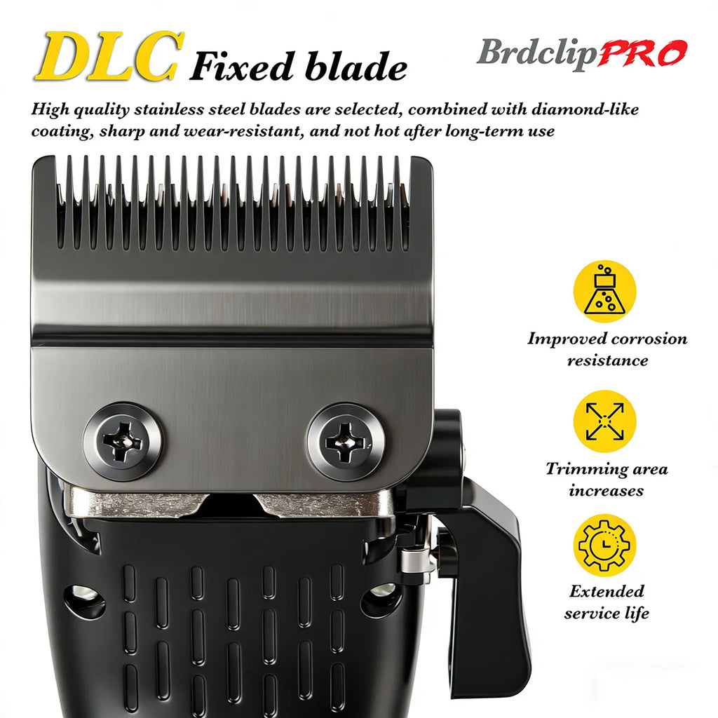 2pcs BRDCLIP Professional 7500RPM Barber Hair Clipper Set DLC Blade Multiple Guide Combs Charger 2-Speed Hair Trimmer Salon Use