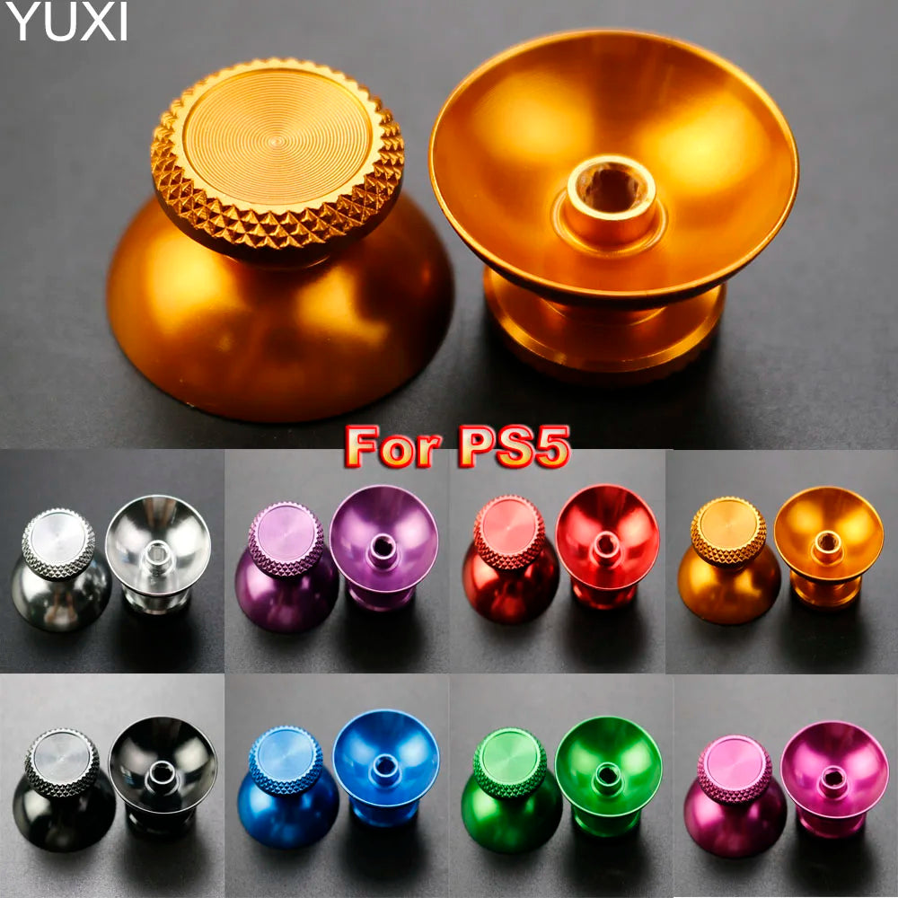 YUXI 2PCS Metal Analog Joystick Thumb Stick Grip Cap Replacement Parts for PS5 Controller Thumbstick Replacement