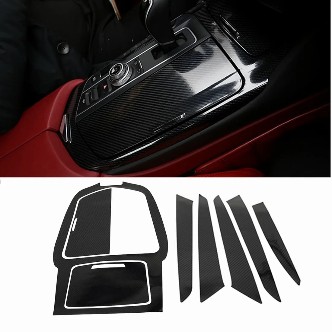 Gear Shift Door Panel Decoration for Maserati Levante 2016-2019 Ghibli 2014-2017 5D Glossy Stickers Car Interior Accessories