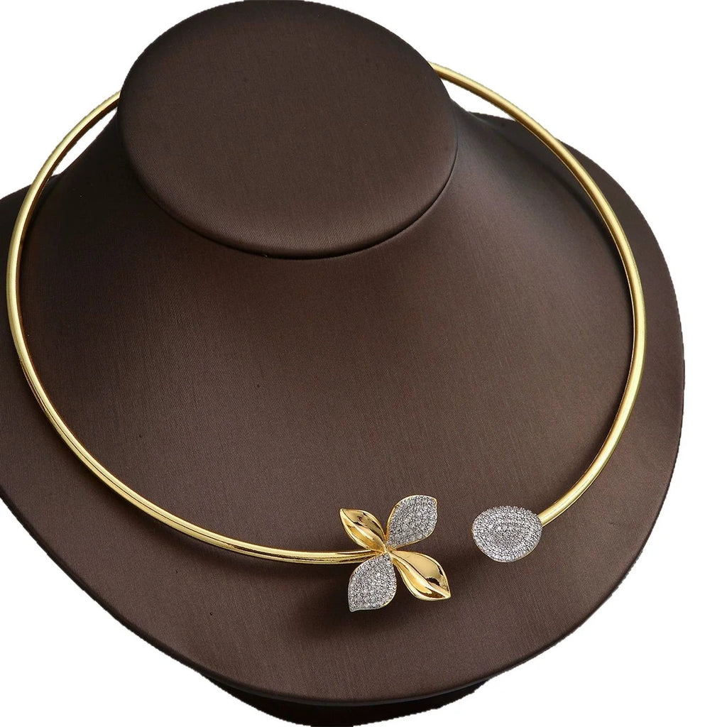 Exquisite Heart U-shaped Buckle Steel Wire Design Bracelet Necklace Fashion Party Daily Jewelry