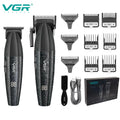 VGR Hair Trimmer Professional Hair Clippers Adjustable Hair Cutting Machine 9000 RPM Cordless Clippers and Trimmers Set V-640 S3