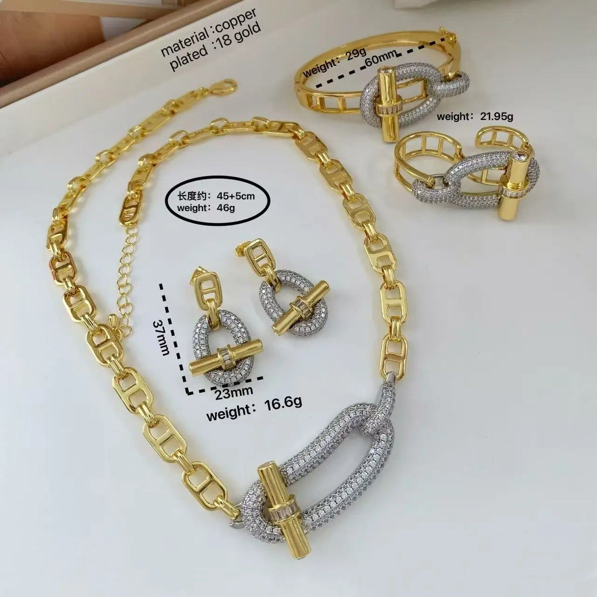 Exquisite Heart U-shaped Buckle Steel Wire Design Bracelet Necklace Fashion Party Daily Jewelry