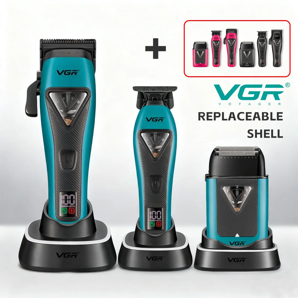 VGR Hair Clipper Professional Clippers 9000 RPM Hair Trimmers Vector Motor Hair Clippers Charging Base Clipper for Men 035 S3