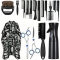 WANMEI Salon Barber Cloak Set Barber Stylist Cloak with Adjustable Buckle Neck Dust Removal Brush and Comb Barber Shop Tool