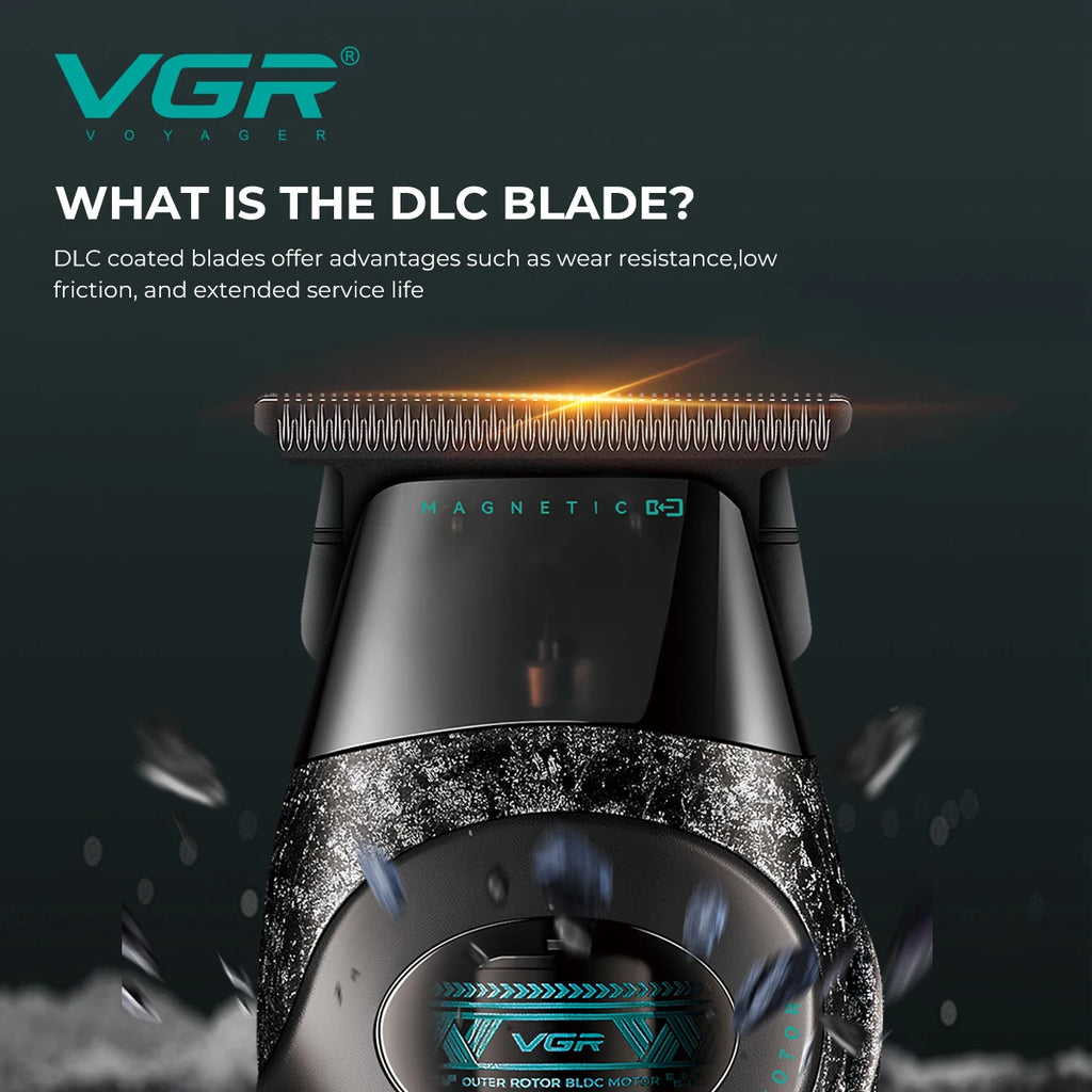 VGR Hair Clippers Adjustable Hair Trimmer Electric Haircut Machine External Rotor 9000 RPM Barber Combo Clipper for Men V-857
