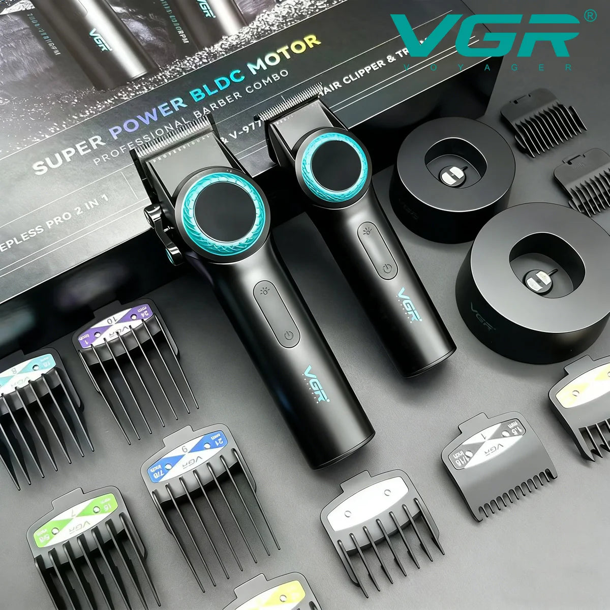 VGR Hair Trimmer Electric Hair Clipper Rechargeable Hair Cutting Machine DLC Coated Blades 9000 RPM Trimmer for Men V-001 V-977