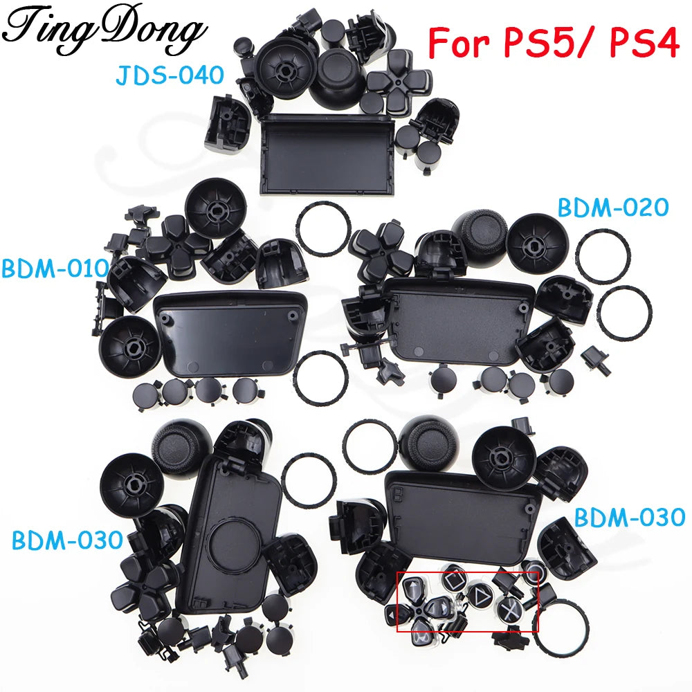Full Set Gamepad Buttons For PS5 V1 V2 V3 BDM-010 020 030 For PS4 Pro JDS-040 Controller Rocker Cap D-pad Key Trigger Key