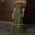 MEOD Elegant Chiffon Evening Dresses Strapless Crystal A Line Party Attire Off The Shoulder Floor Length Prom Gowns Customized