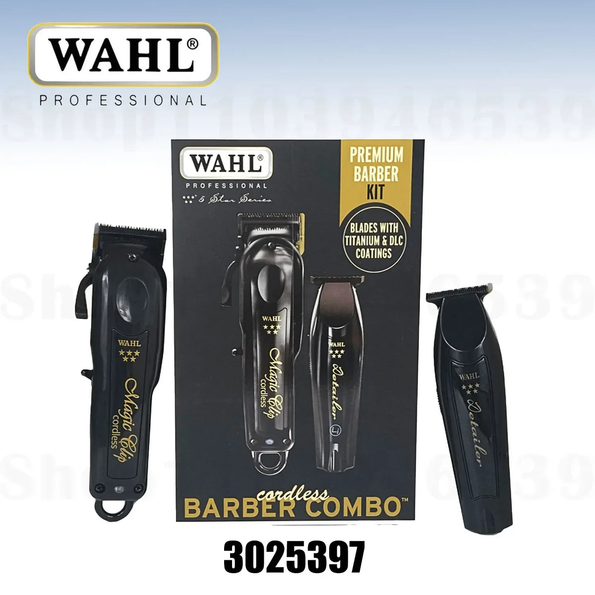 Original WAHL 3025397 Professional 5-Star Series Cordless Barber Combo Includes 5-Star Black Magic Clip & 5-Star