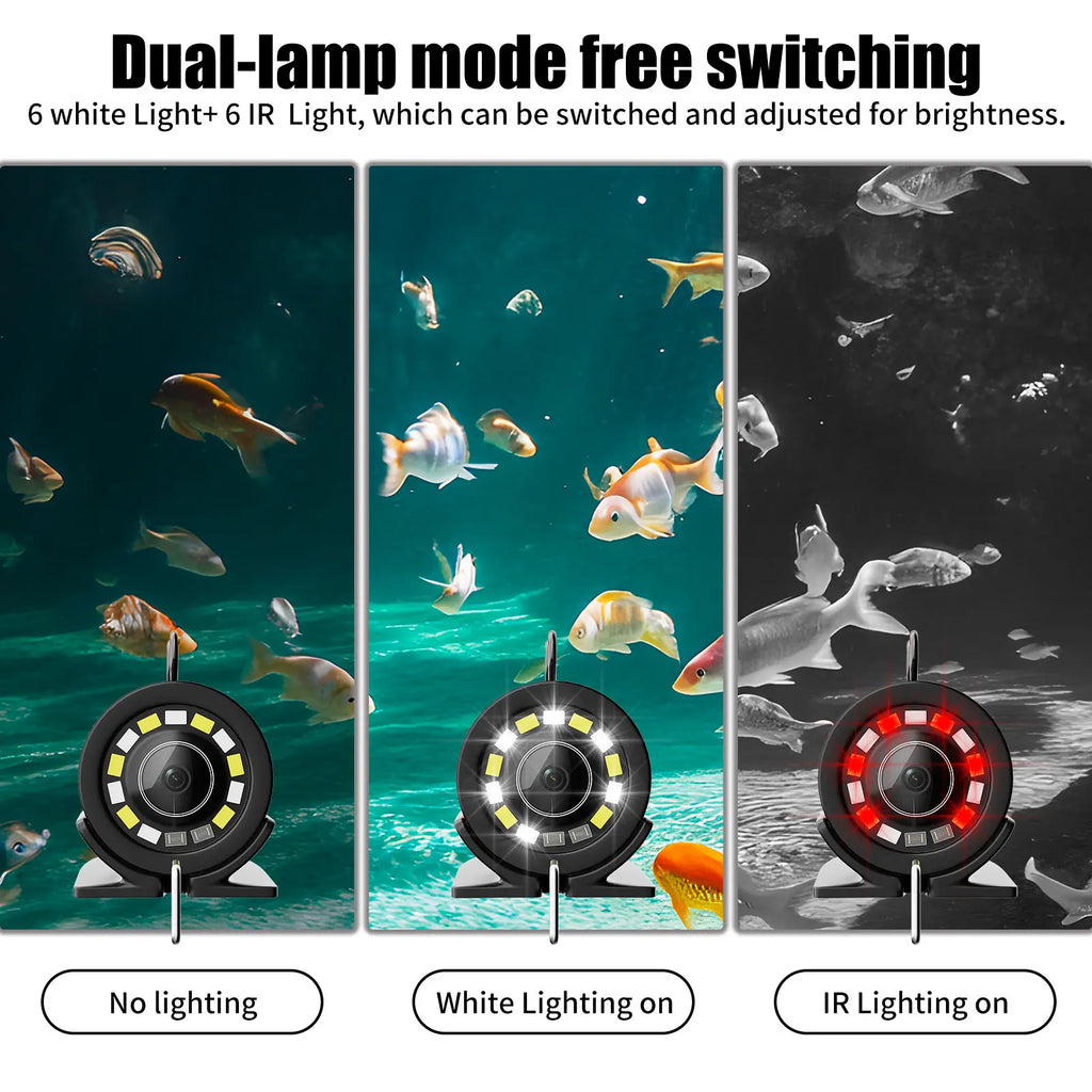 Fish Finder LCD 4.3 Inch Display Underwater Fishing Camera with 8500mAH 10 Hours Endurance Night Vision 15/20/30m for Ice/Sea