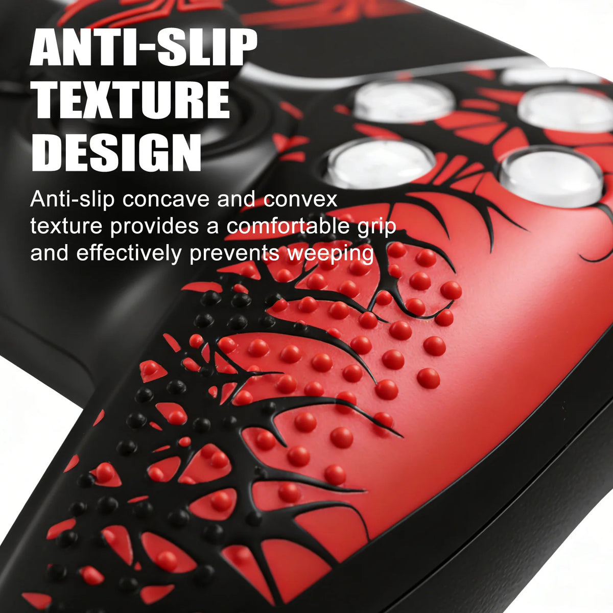 Spider Theme Soft Silicone Protective Case For PS5 Game Controller Cover Skin Gamepad Touchpad Stickers Thumb Stick Grip Cap Kit