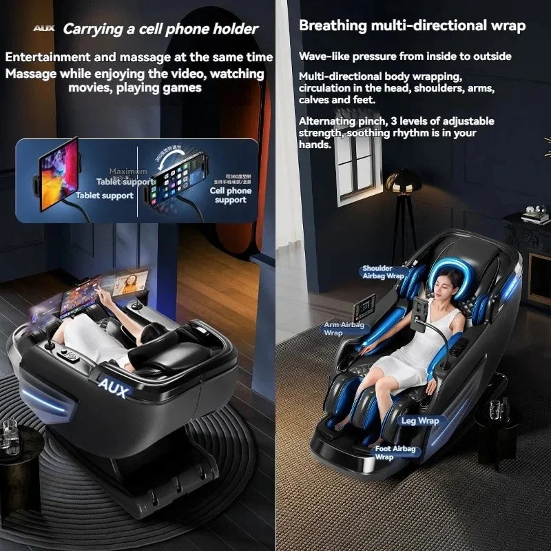 6D AUTO Massage Chair Full Body Massage Zero Gravity Relaxation Recliner with SL-Track Bluetooth Speaker and Heating Function