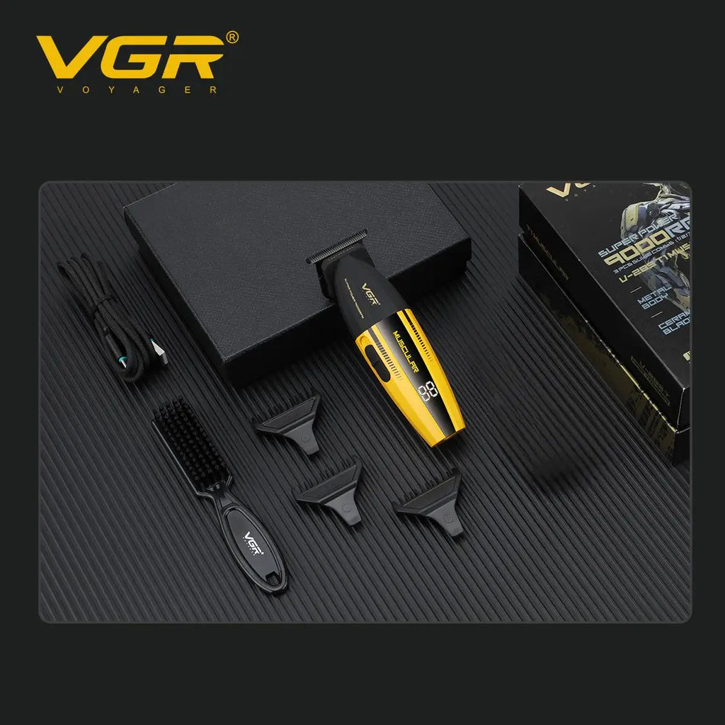 VGR Hair Trimmer Adjustable Hair Clippers Cordless Haircut Machine Barber Combo Digital Display Trimmer for Men V-285C V-285T